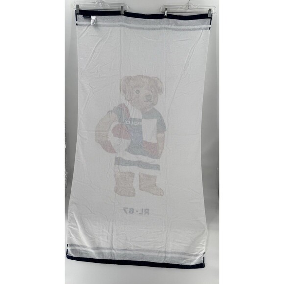 Ralph Lauren Polo Teddy Boy Bear With Beach Ball RL -87 Beach Towel 62" x 35" - Picture 7 of 14